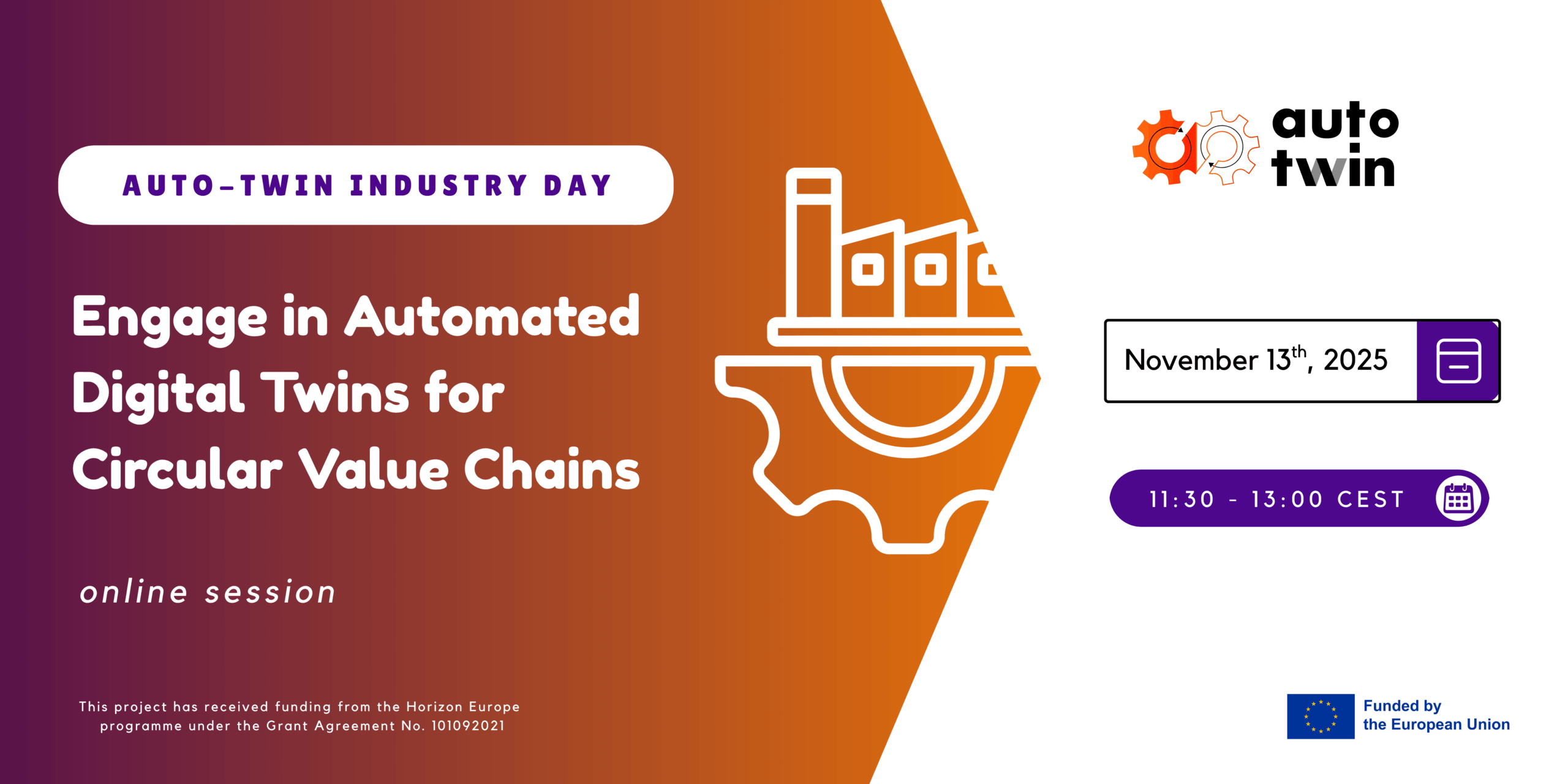 AUTO TWIN Industry Day: Engage in Automated Digital Twins for Circular Value Chains